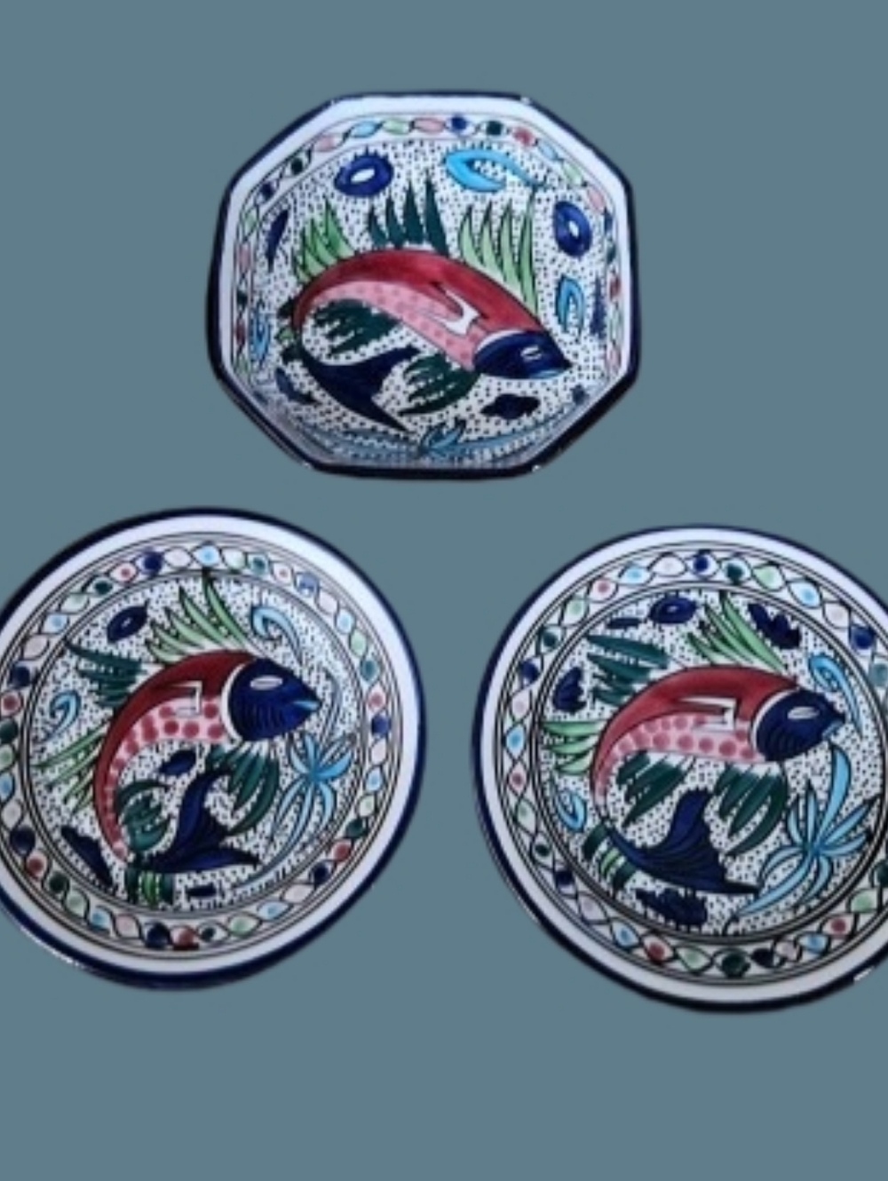 *Le Souk Ceramique Octagon Bowl & 2 Serving/Dining Plates designed in Tunisia